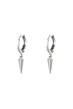 Silver color / Earrings Dangling Cone Silver Color Copper 