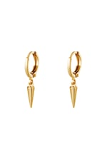 Gold color / Earrings Dangling Cone Gold Color Copper Picture2