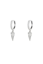 Silver color / Earrings Diamond Cone Silver Color Copper 