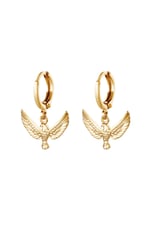 Gold color / Earrings Bird of Freedom Gold Color Copper 