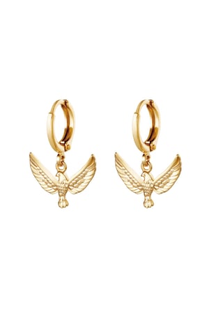 Earrings Bird of Freedom Gold Color Copper h5 