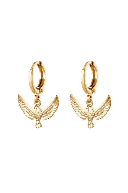 Earrings Bird of Freedom Gold Color Copper