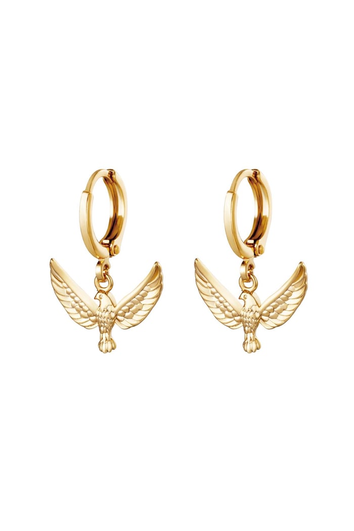 Earrings Bird of Freedom Gold Color Copper 