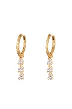 Gold color / Earrings Diamonds In A Row Gold Color Copper Picture2