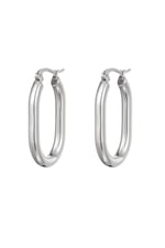 Color plata / Pendientes Smooth Oval Plata Acero inoxidable Imagen2