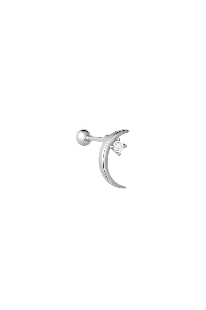 Piercing Sparkling Moon Silver Color Copper 