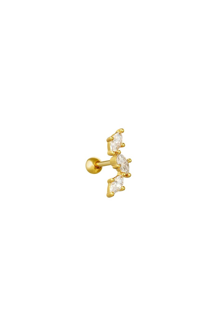 Piercing Diamond Leaves Gold Color Copper 