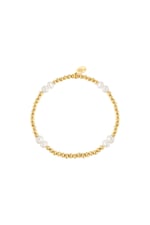 Gold color / Bracelet pearl mix Gold Color Stainless Steel 