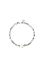 Silver color / Bracelet big pearl Silver Color Stainless Steel Picture2