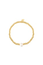 Gold color / Bracelet big pearl Gold Color Stainless Steel 