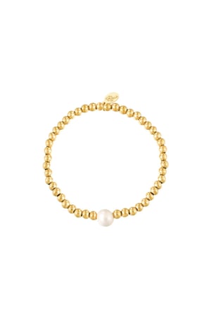 Bracelet big pearl Gold Color Stainless Steel h5 