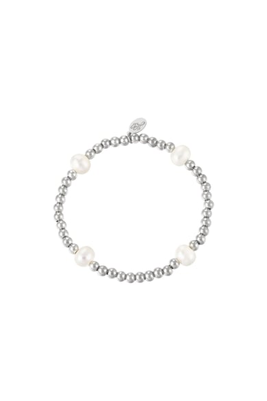 Bracelet big pearl mix Gold Color Stainless Steel h5 