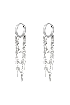 Earrings Thunder Silver Color Stainless Steel h5 