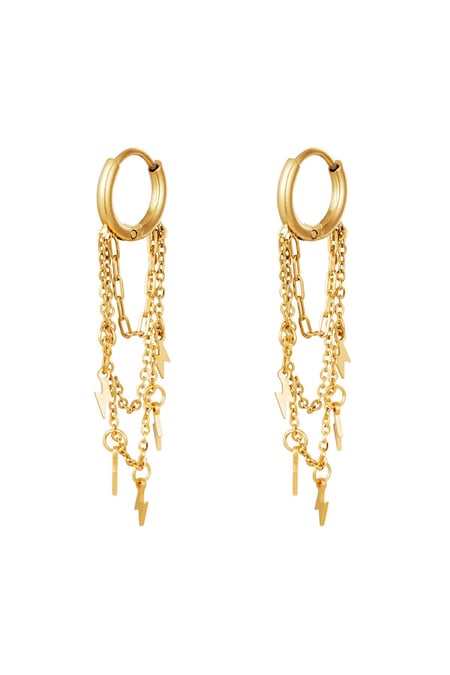 Earrings Thunder Gold Color Stainless Steel