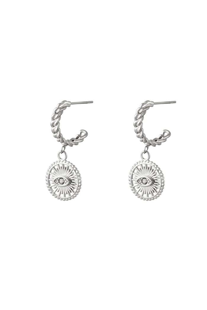 Earrings Overload Silver Color Stainless Steel 