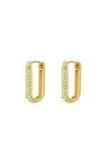 Green & Gold / Earrings Shimmer Spark	Large Green & Gold Color Stainless Steel Picture2