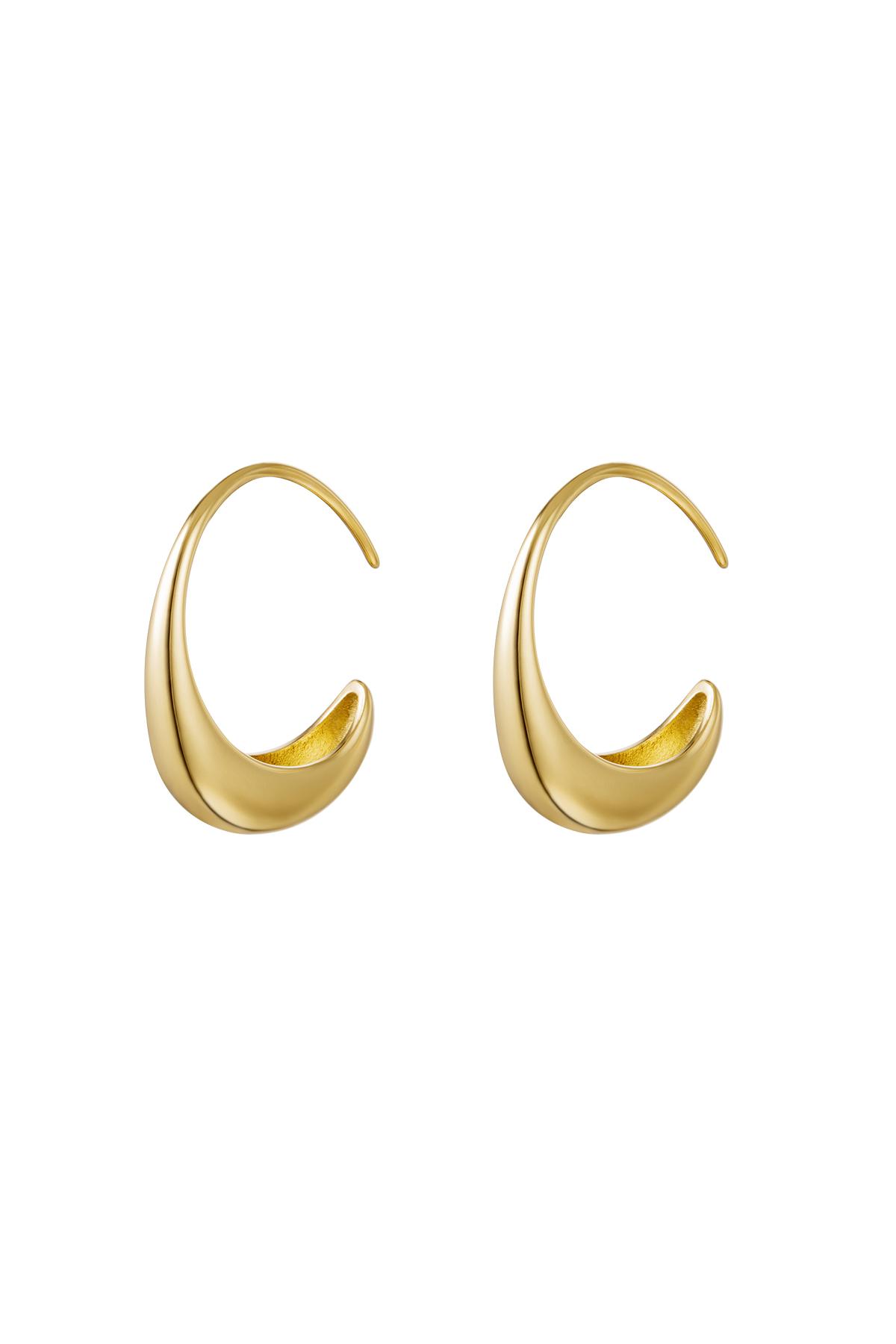 Earrings The Zone Gold Color Stainless Steel 