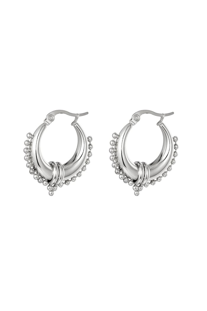 Earrings Saraswati Silver Color Stainless Steel 