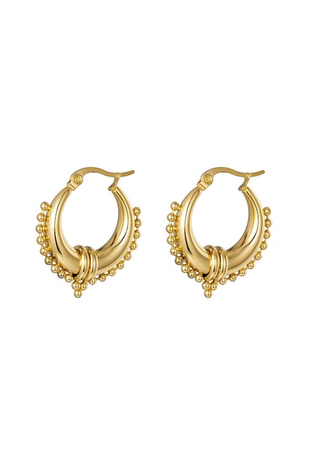 Earrings Saraswati Gold Color Stainless Steel 2