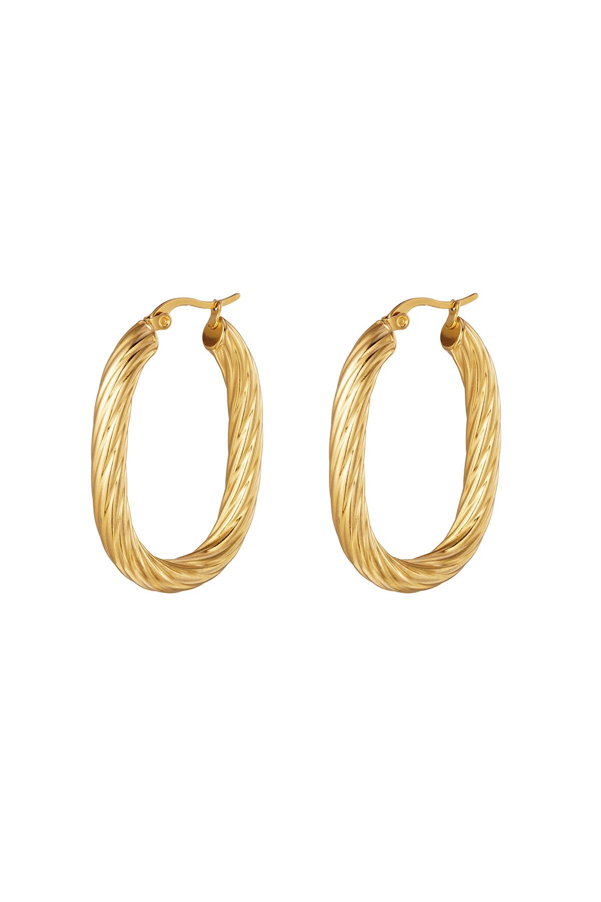 twisted oval stainless steel earring