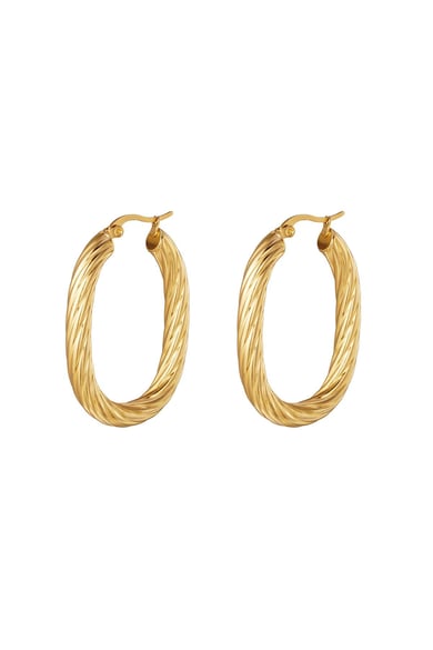 twisted oval stainless steel earring  h5 