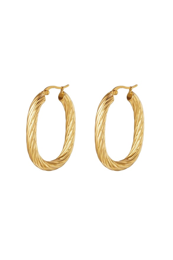 twisted oval stainless steel earring 