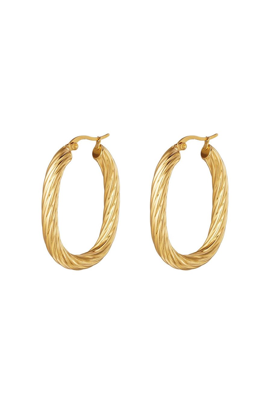 twisted oval stainless steel earring  