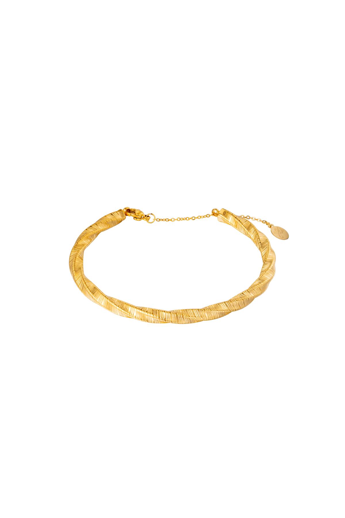 Bracelet Bangle Twist Gold Color Stainless Steel One size