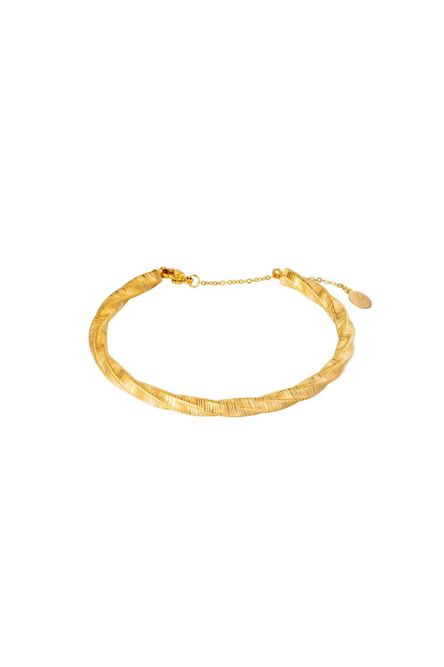 Bracelet Bangle Twist Gold Color Stainless Steel One size 