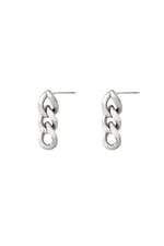 Silver color / Earrings triple chain Silver Color Stainless Steel Picture2