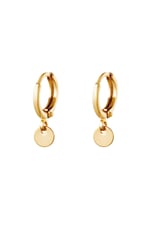 Gold color / Earrings Plain Coin Gold Color Copper 