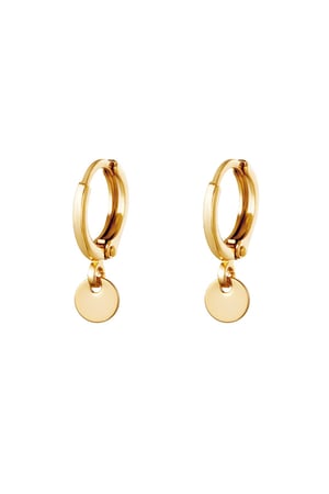 Earrings Plain Coin Gold Color Copper h5 