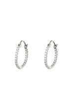 Silver color / Earrings shiny hoops Silver Color Copper Picture3