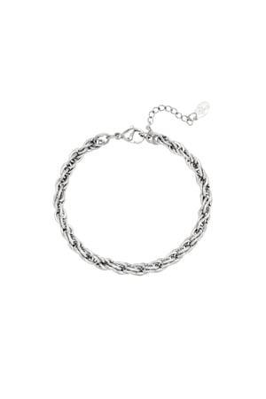 Bracelet Twisted Chain Silver Color Stainless Steel h5 