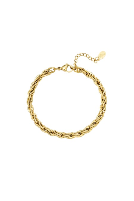 Bracelet Twisted Chain Gold Color Stainless Steel