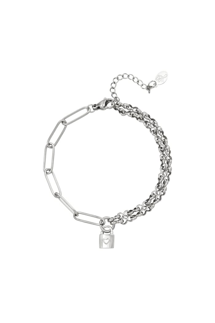 Stainless steel bracelet Lock Silver color 