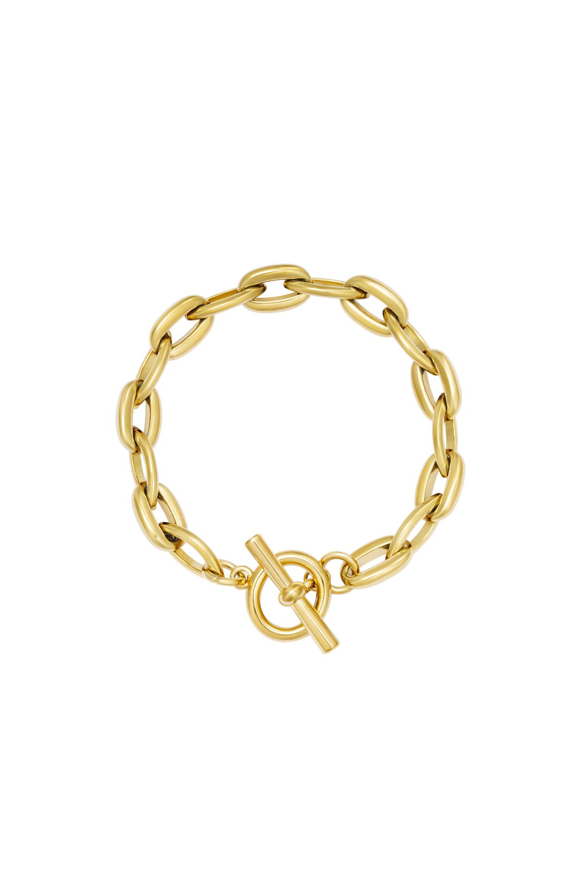 Bracelet Groovy Gold Color Stainless Steel 