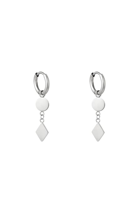 Earrings Geometry Silver Color Stainless Steel 2