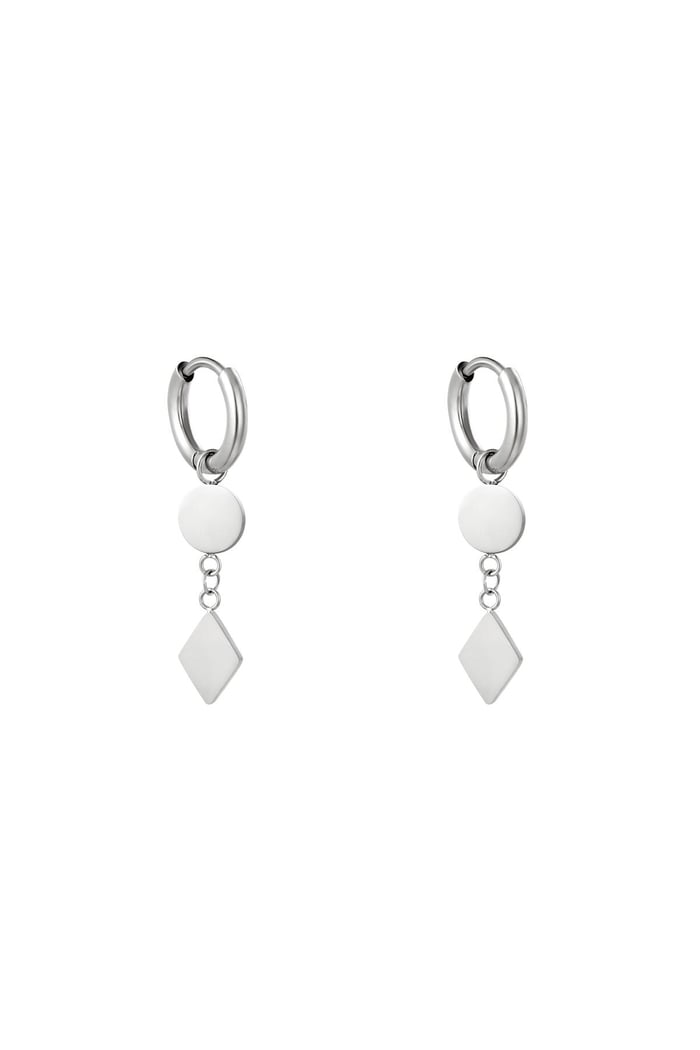 Earrings Geometry Silver Color Stainless Steel 