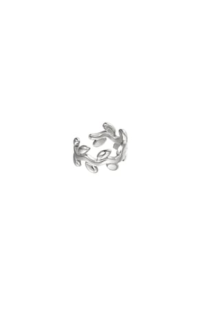 Earcuff laurel shape Silver Color Stainless Steel h5 