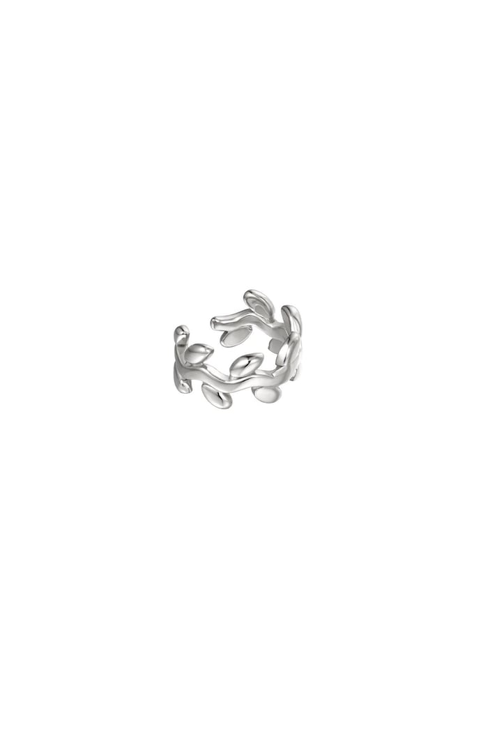 Earcuff laurel shape Silver Color Stainless Steel 