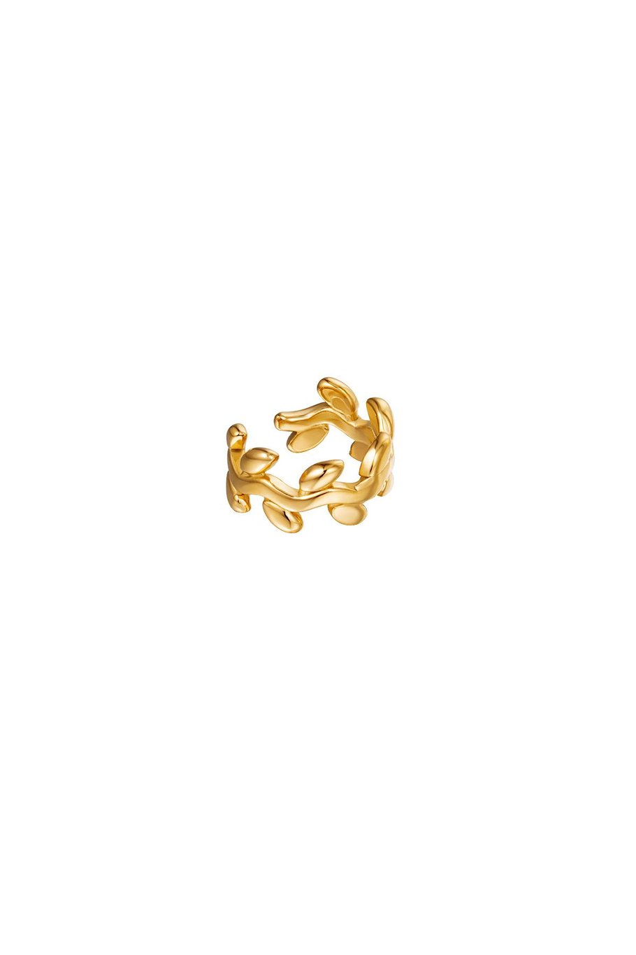 Earcuff laurel shape Gold Color Stainless Steel