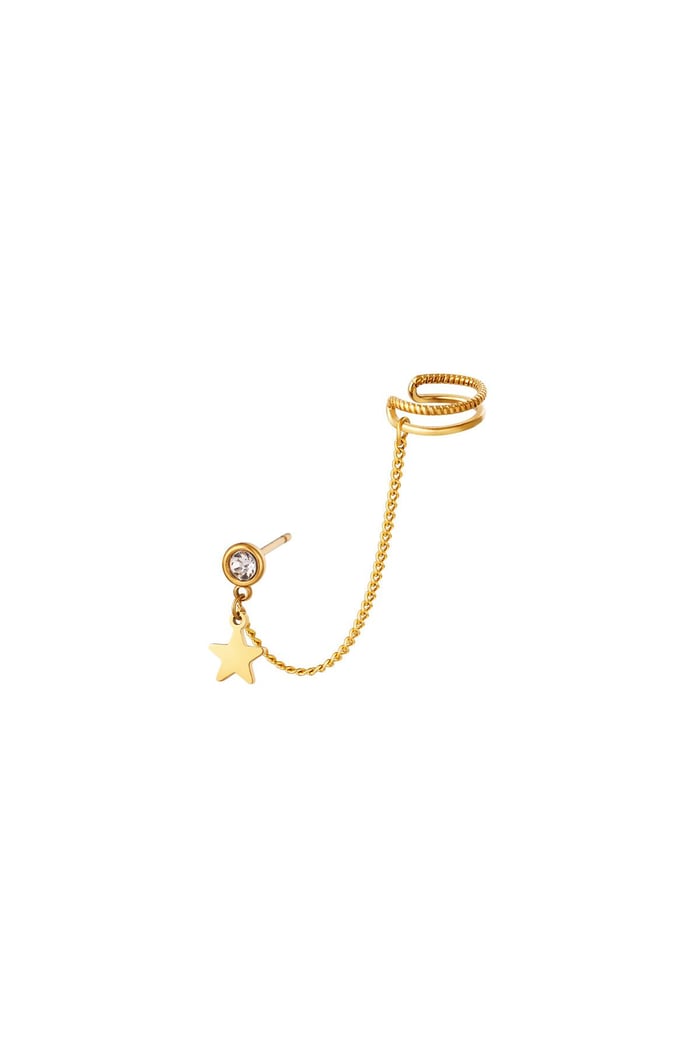 Stainless steel ear cuff star Gold color 