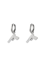 Silver color / Stainless steel earrings pistol Silver color Picture2