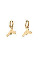 Gold color / Stainless steel earrings pistol Gold color 