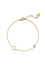 Light Blue / Birthstone bracelet March Gold Color Light Blue Stainless Steel Picture11