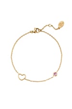 Pink / Birthstone bracelet October Gold Color Pink Stainless Steel Picture2