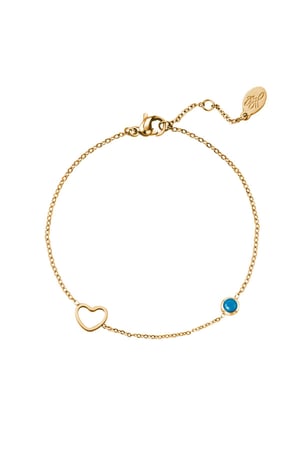 Birthstone bracelet December Gold Color Dark Blue Stainless Steel h5 