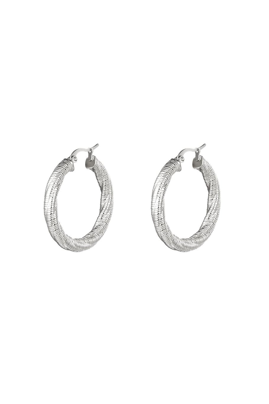 Hoops twisted small Silver Color Stainless Steel 