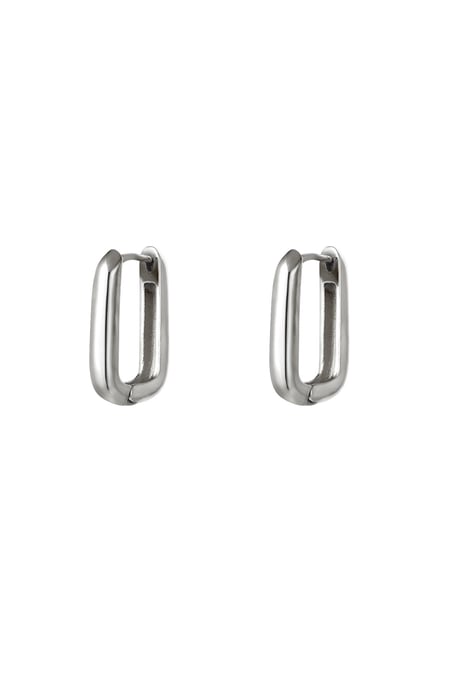 Boucles d'oreilles carré petit Argenté Acier inoxydable